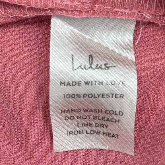 Lulus Pink Pleated Front High Waist Slim Leg Womens Career Corpcore Pants Small - Picture 4 of 7